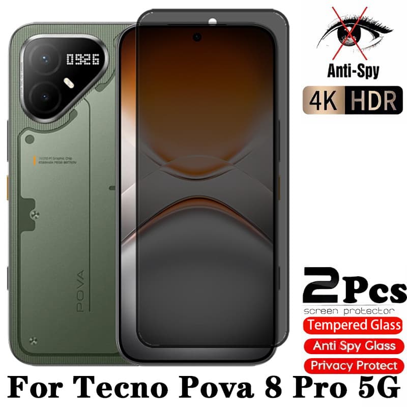 Tecno Pova 8 Pro 5G 2 Pçs Privacidade Protetor De Tela De Vidro Temperado Para 7 6 5 Ultra 4G 5G Filme De Proteção