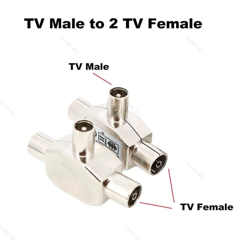 Conector Divisor De Antena De 2 Vias , Macho Para Fêmea , Conversão De Sinal Coaxial , Interface De Adaptador De Vídeo B