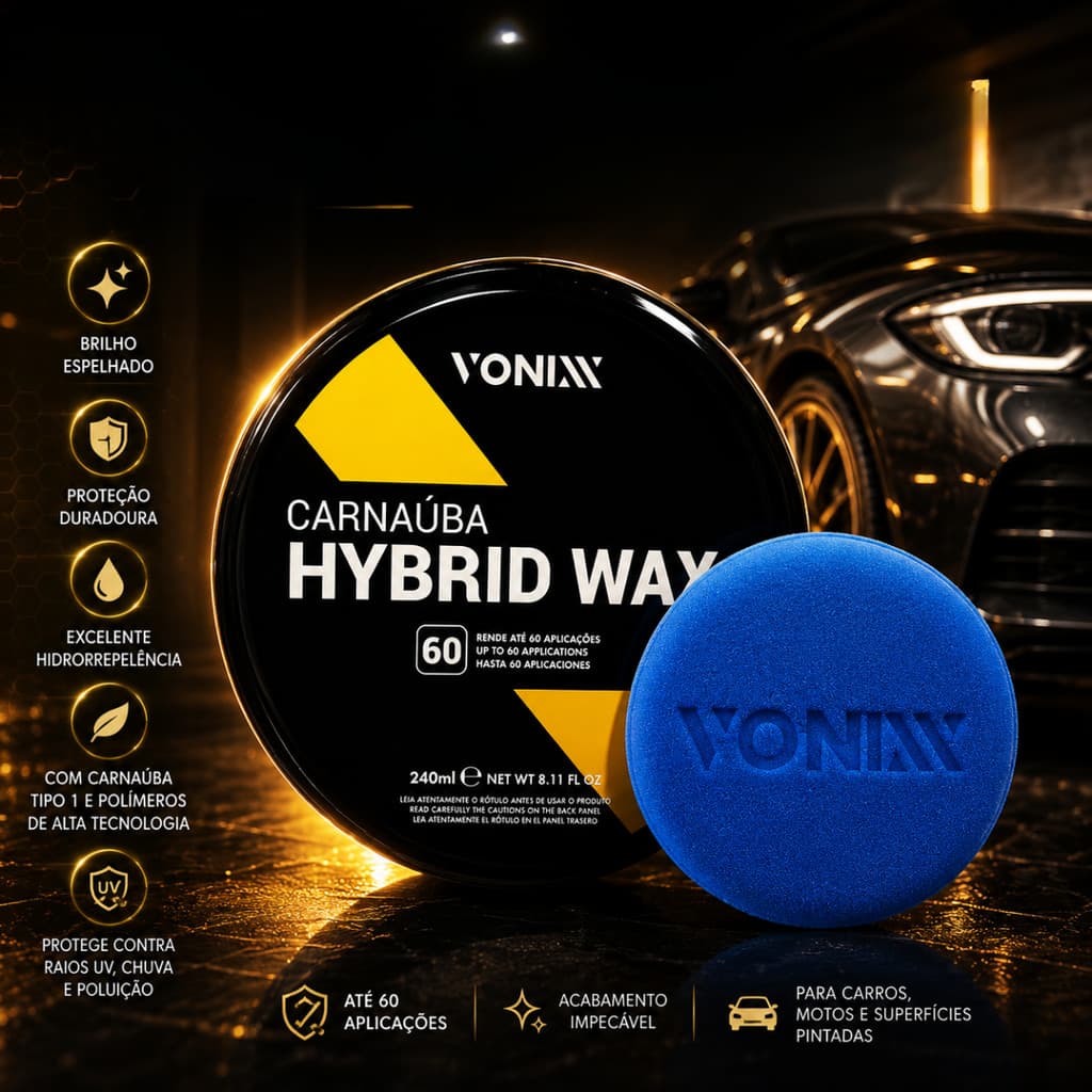 Cera De Carnauba Automotiva Protetora Hybrid Wax Vonixx