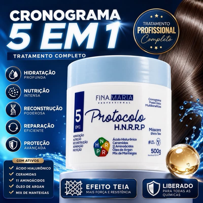 CRONOGRAMA CAPILAR 5 EM 1 TEIA PASSO ÚNICO - H.N.R.R.P - FINA MARIA