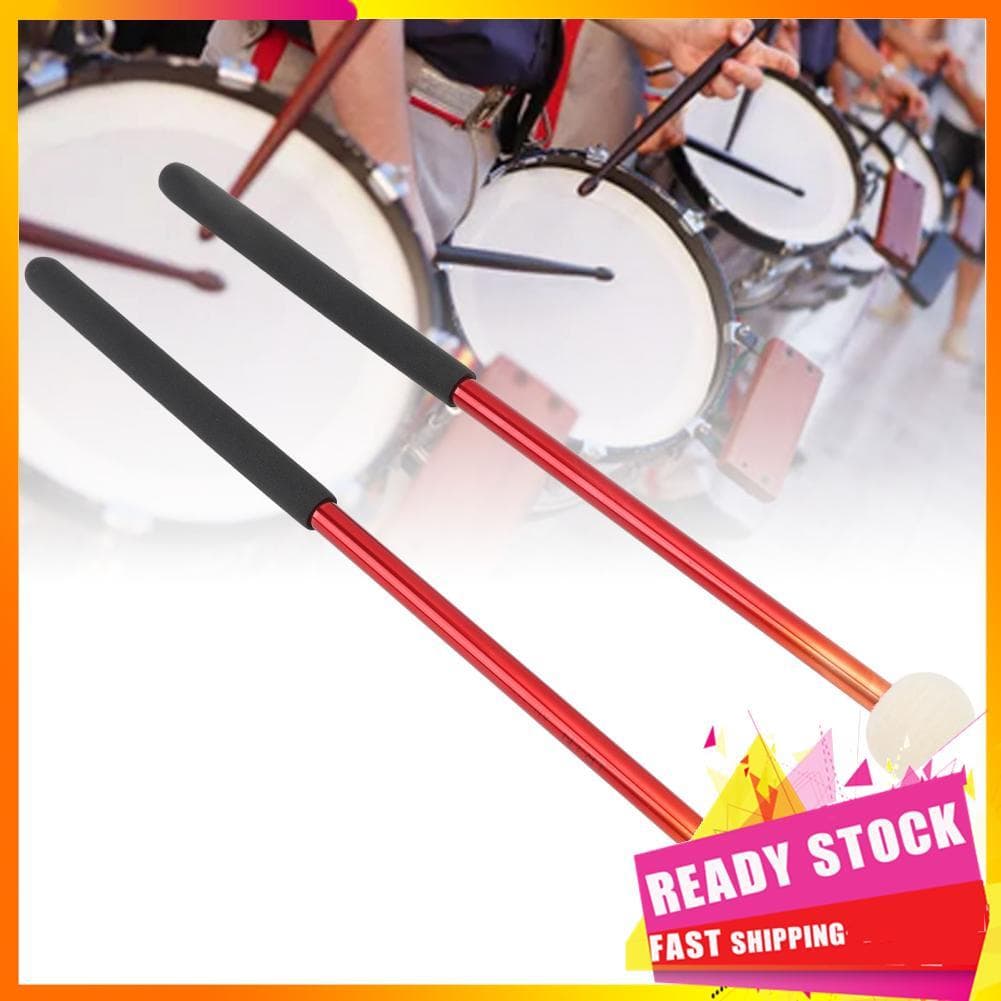 Gfgfgfgg Walfront 2 peças de baquetas de tímpanos caixa de tambor de lã macia, cabo de borracha, corpo de liga premium