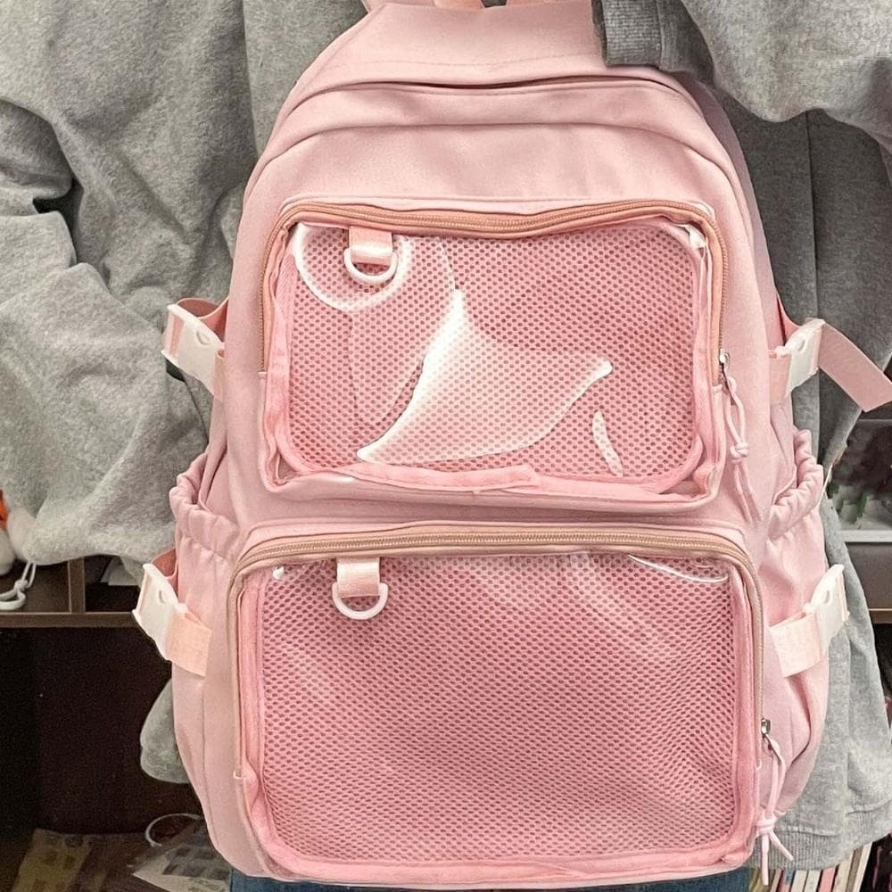 Bolsa Escolar Para Estudantes FALLFORBEAUTYEJ , Mochila Ita De Nylon De Cor Sólida Transparente , Cinta Fixa