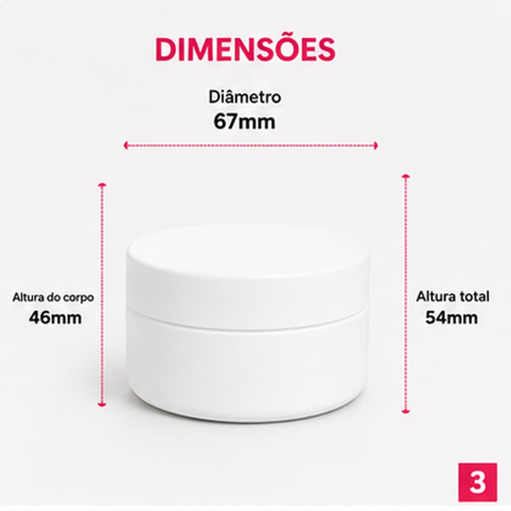 kit Potes 90G de Plástico PEAD Para Cosmeticos