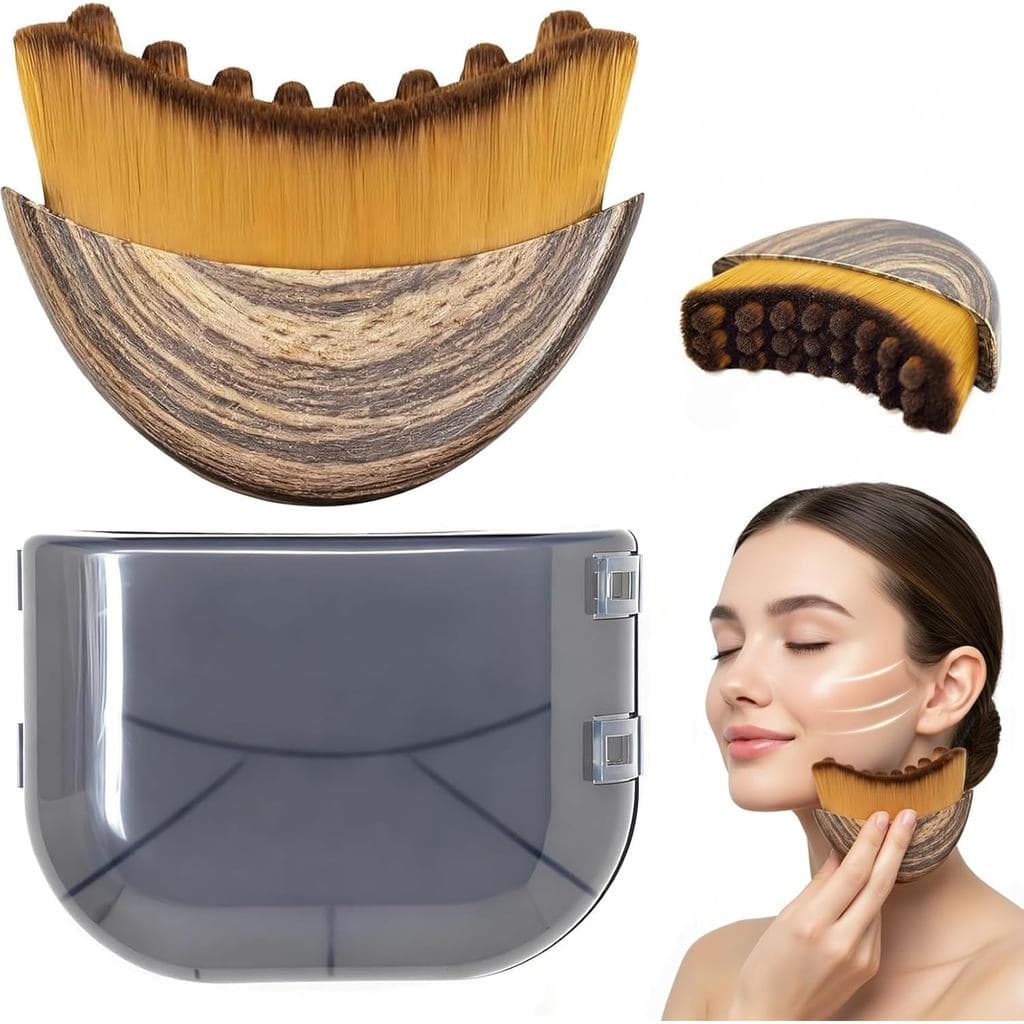 Escova Facial para Drenagem Linfática – Escova Seca para Lifting e Contorno Facial, Escova Manual de Limpeza Facial com