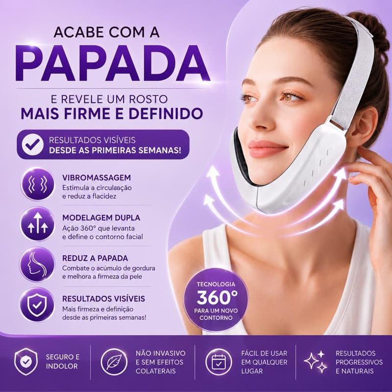 Massageador Facial Eliminador De Queixo Duplo Para Levantamento , Endurecimento E Efeito V-Line