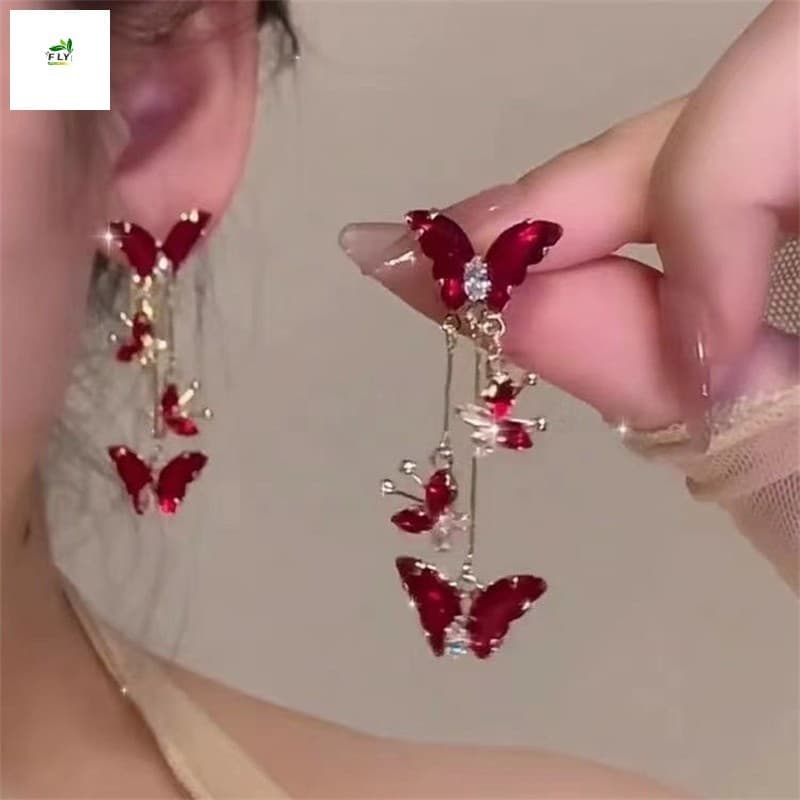 Brincos Pendentes De Zircônia Borboleta – Acessórios De Joias Da Moda Para Mulheres