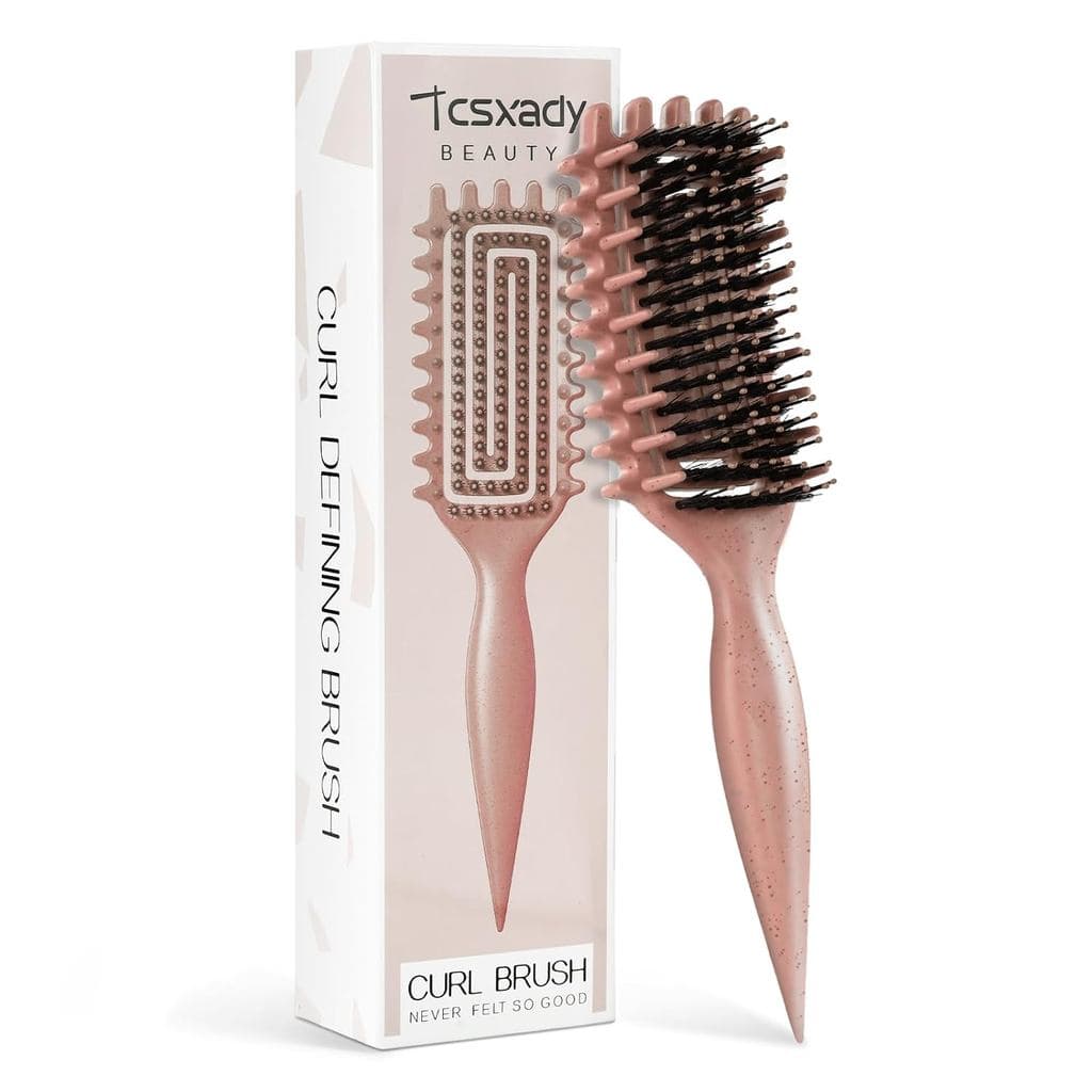 Escova para Cabelos Cacheados, Escova Definidora de Cachos para Cachos e Ondas Definidas sem Esforço, Escova Vazada para