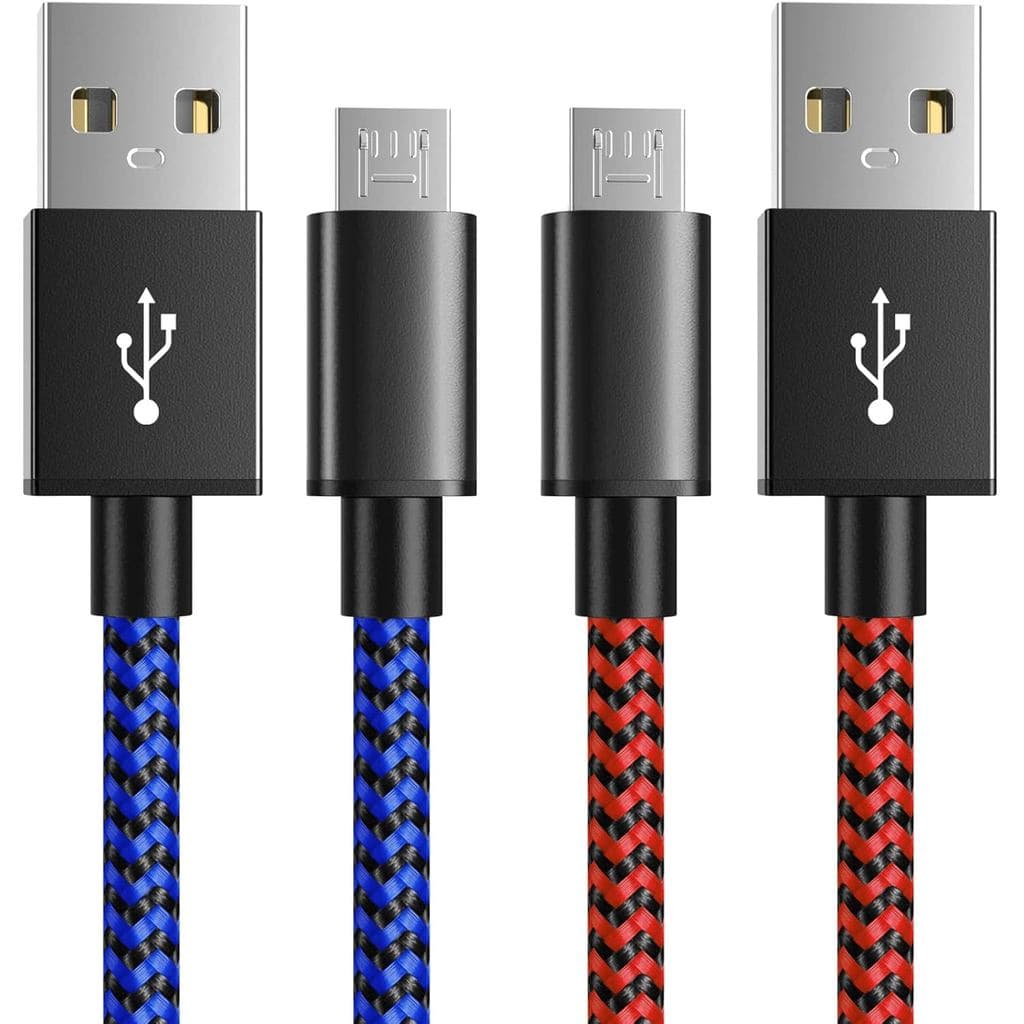 Cabo Carregador para Controle PS4 6amLifestyle, Cabo de Carregamento de 10 pés, Pacote com 2 para PlayStation 4, PS4 Sli
