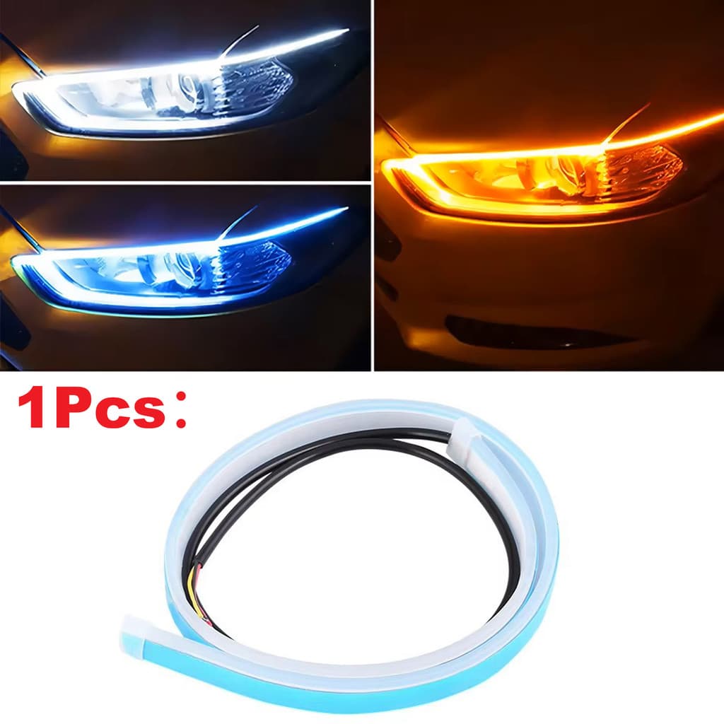 1Pc 12V LED DRL Luz De Corrida Do Carro Flexível Tira À Prova Dwaterproof Água Faróis Automóveis Branco Sinal Volta Luze