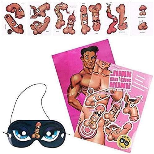 Conjunto para Festa de Despedida de Solteira, Pôster "Pin The Junk On The Hunk Stick" para Noite de Garotas, Festa de De