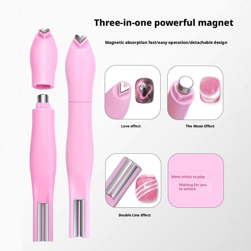 3D Amor Coração Prego Ímã Rosa Arte Do Forte Padrão Removível Gato Olho Magnético Q0Q9
