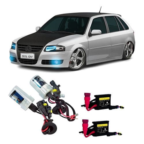 Kit Xenon Farol Simples Alto E Baixo Vw Gol G4 H4-2 8000k