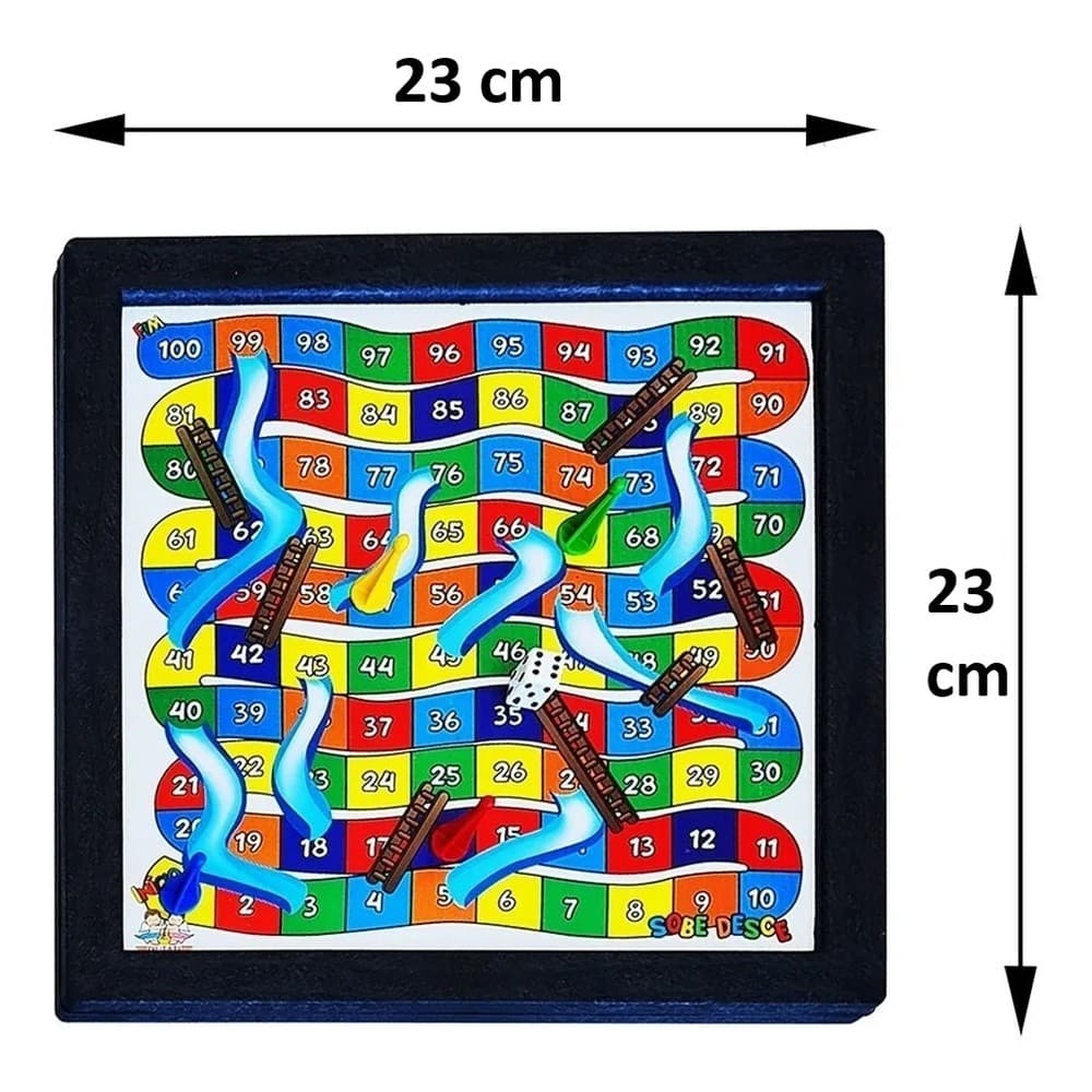 Jogo Tabuleiro Ludo & Trilha Sobe e Desce 2 Em 1
