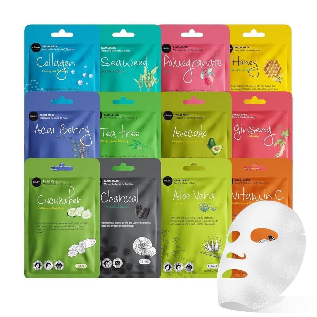 Conjunto de Máscaras Celavi Essence, Produto Hidratante Clássico e Autêntico de Cuidados com a Pele Coreana (pacote com