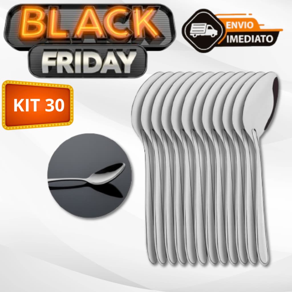 Kit 30 Colheres de Mesa em Aço Inox Conjunto Original de Talheres para Cozinha e Restaurantes