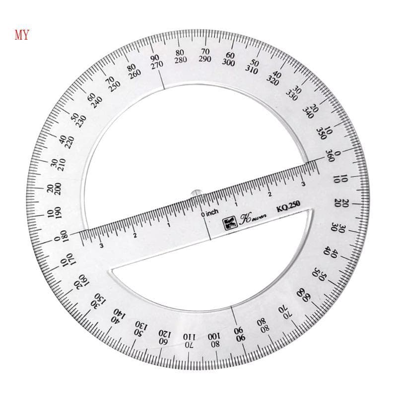 MY Rodada Transferidor Régua Círculo 25cm Ferramenta Medição Matemática Ângulo Central Par