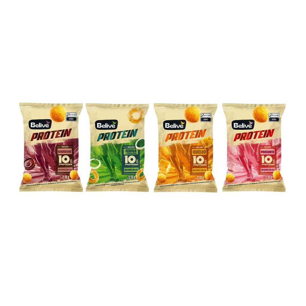 Kit Salgadinhos Protein Sortidos Sem Glúten Sem Lactose - Belive 4 Unidades 35g