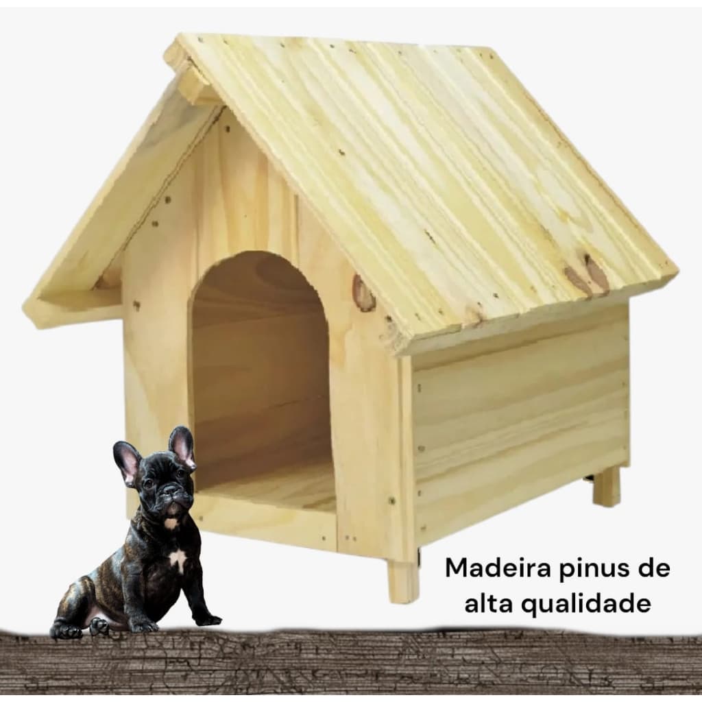Casa Casinha De Cachorro Pet Madeira Pinus N°01 Porte Pequeno