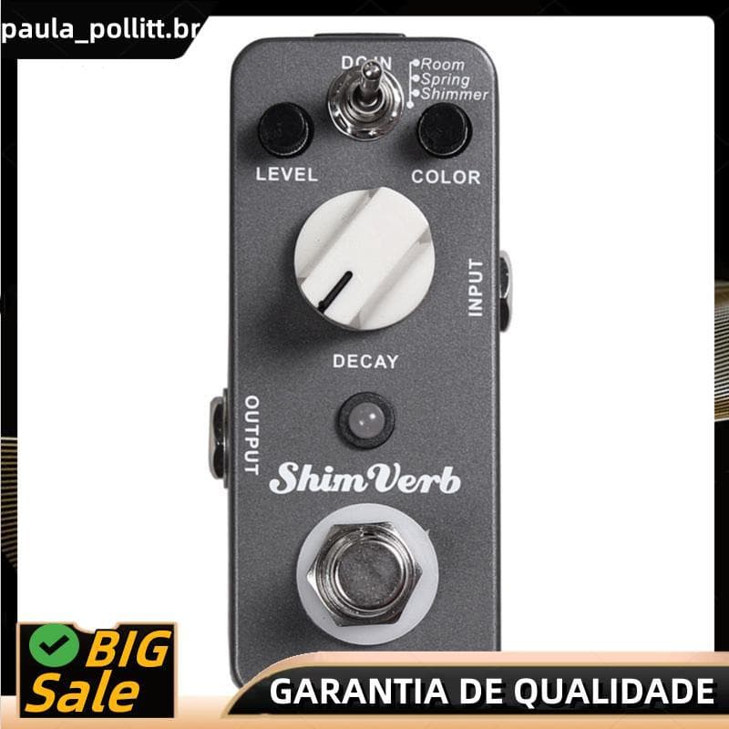 MRV1 ShimVerb Reverb Pedal De Efeito De Guitarra Para Elétrica 3 Modos Room Spring Shimmer Mini Design Compacto