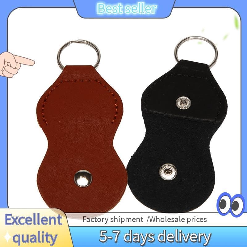 Estojo Porta Palhetas Para Guitarra-Bolsa De Couro Chave De Palheta (2 Pacotes-Preto , Marrom)