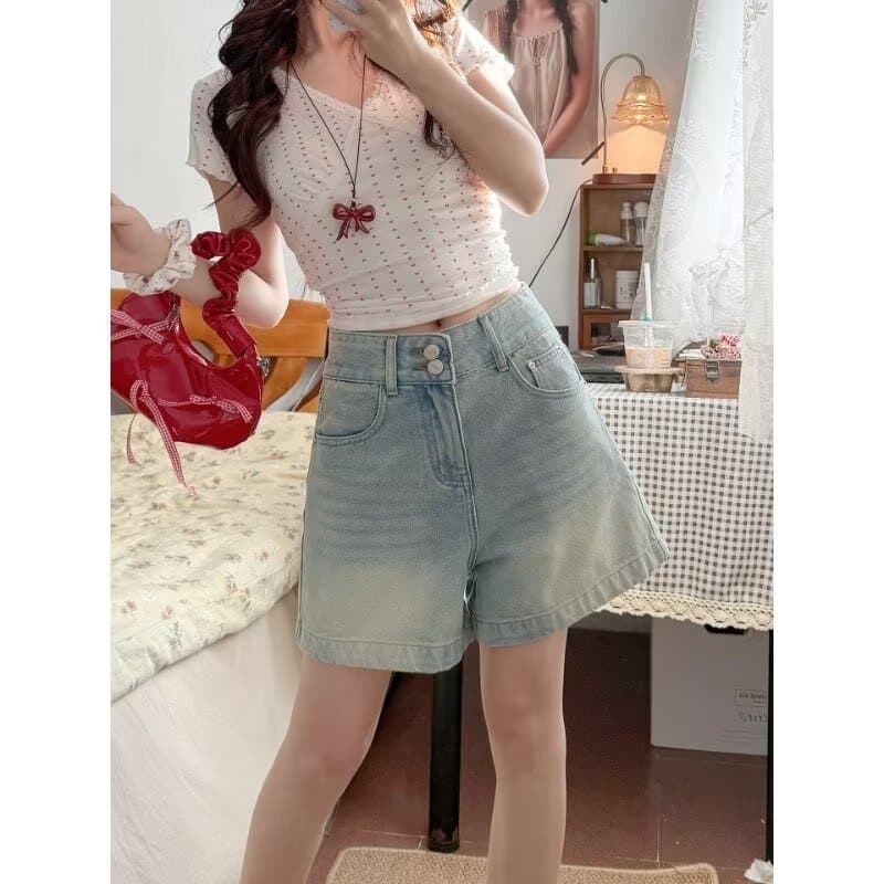 Shorts jeans leves femininos verão estilo fino