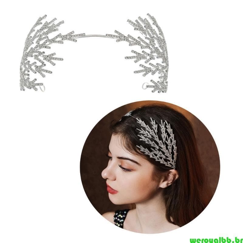 weroyalbb Luxuoso Strass Hairhoop Noiva Casamento Headwear Música Festival Adereços
