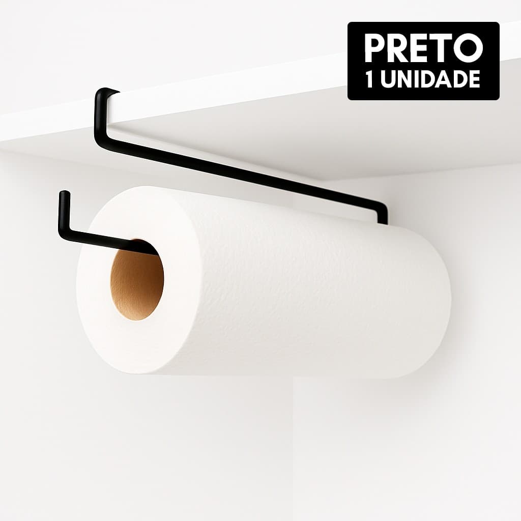 Porta Papel Toalha Suspenso Armário Cozinha Organizador Sem Furo Rolo Alumínio Filme