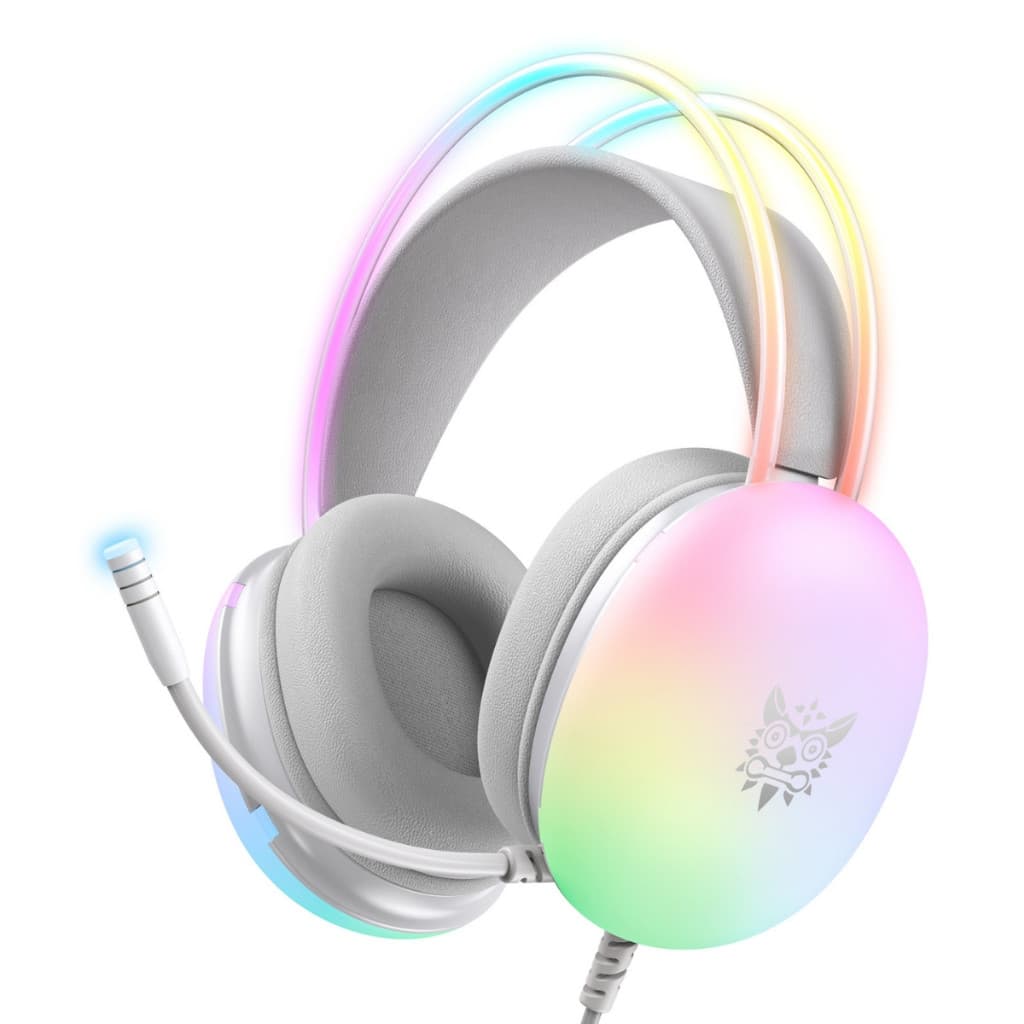 Headset Gamer Fone de ouvido Gamer iluminação LED RGB Branco Para PC Notebook Computador PS4 X-ONE FN635