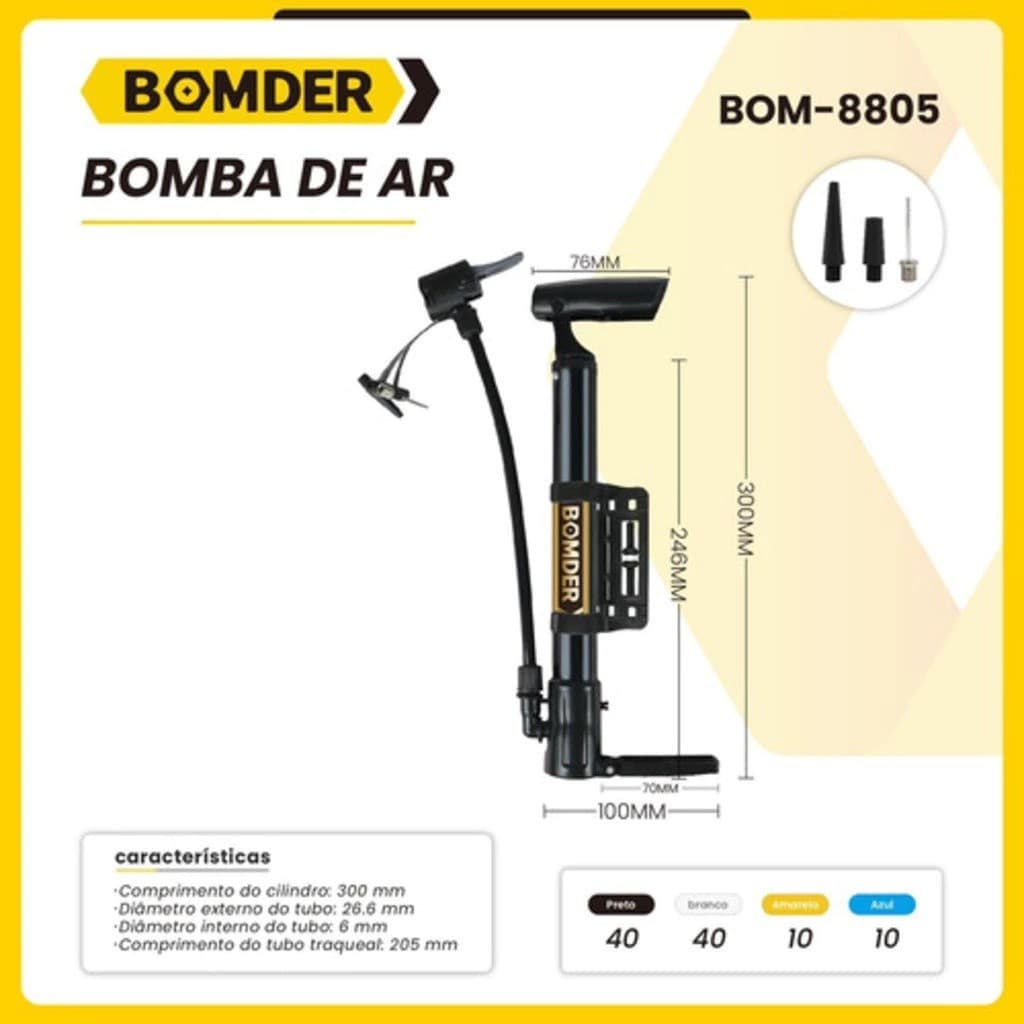 Bomba de encher pneu Bicicleta Bike moto carro 30cm H603