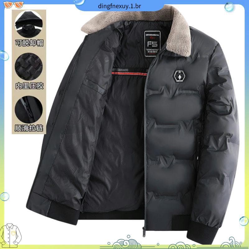 Inverno novo estilo para baixo jaqueta Casual masculina algodão acolchoado jaqueta de algodão acolchoado gola de pele ma