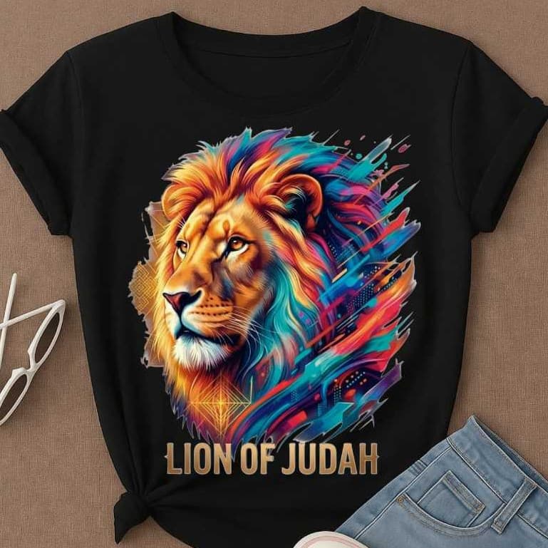 Camiseta Cristã Feminina Leão de Judá Evangélica Religiosa Estampa Exclusiva Algodão