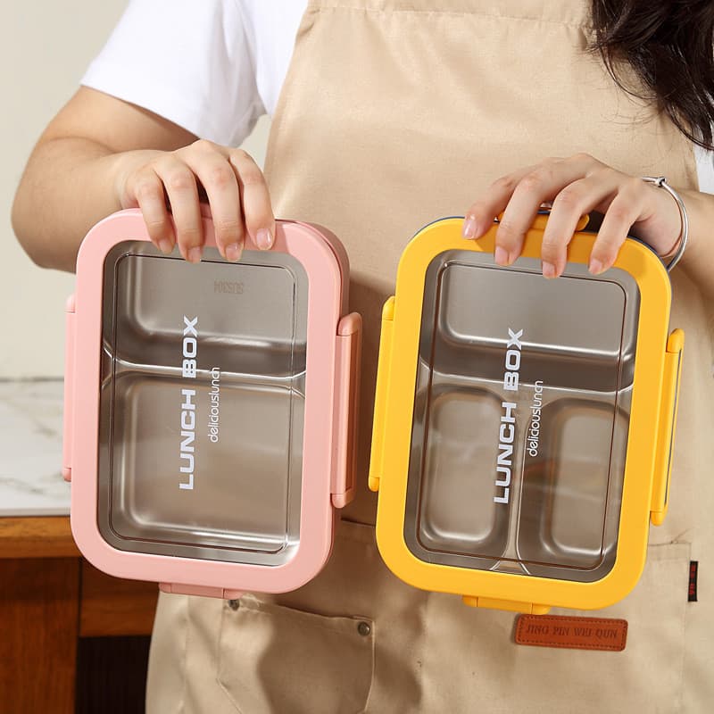 Lancheira de aço inoxidável 304 com aquecimento para micro-ondas, Marmita Térmica Para Comida Aço Inoxidá, lancheira iso