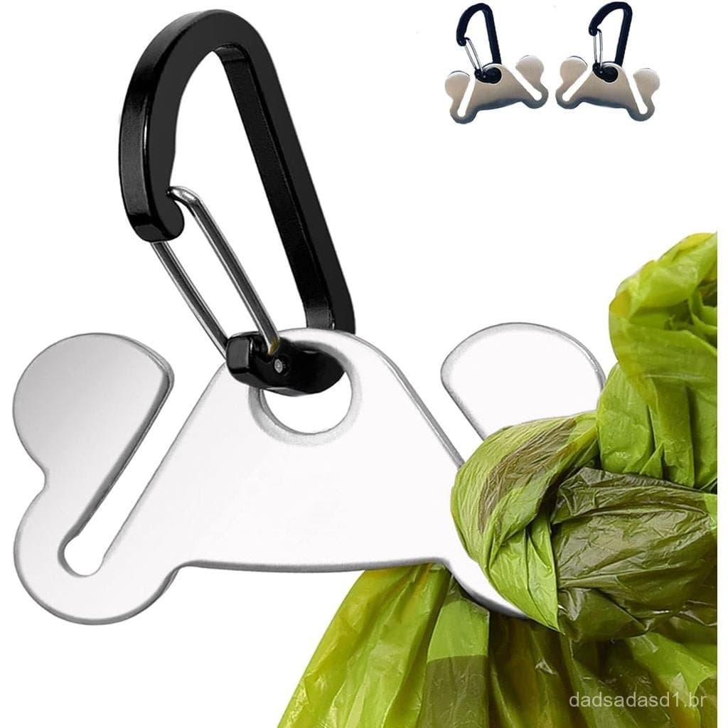 2 Peças Suporte para Sacos de Lixo de Cão, Suporte para Resíduos para Dispensador, Metal, Mãos Livres