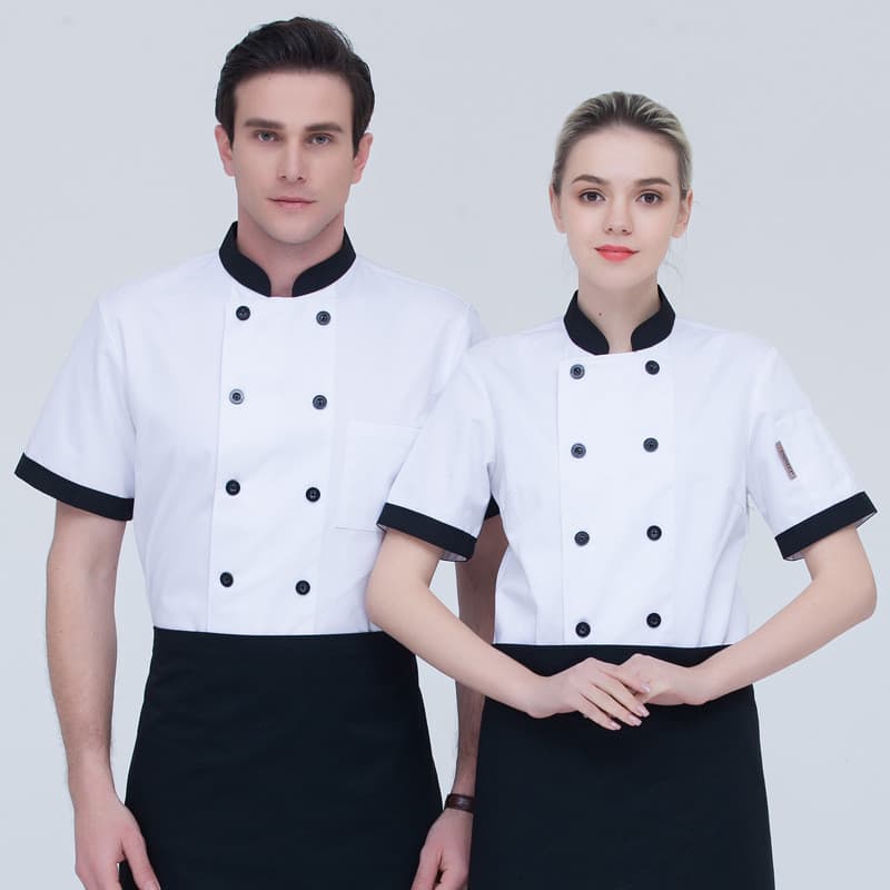 Personalizado personalizado chinês ocidental restaurante chef roupas Hotel restaurante cozinha roupas branco puro duplo