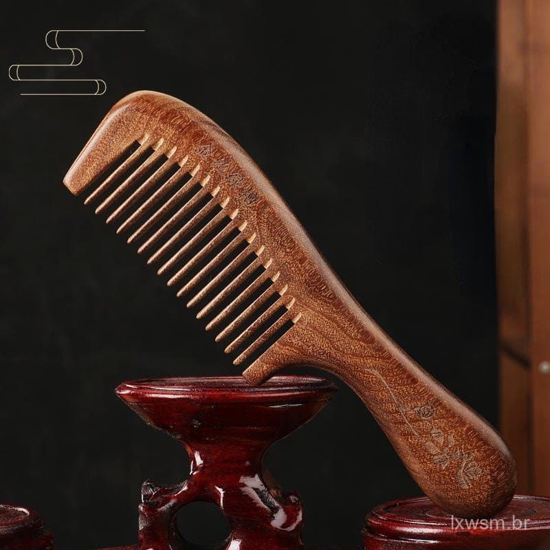 Pente de Madeira de Sândalo Natural Antiestático para Mulheres e Homens