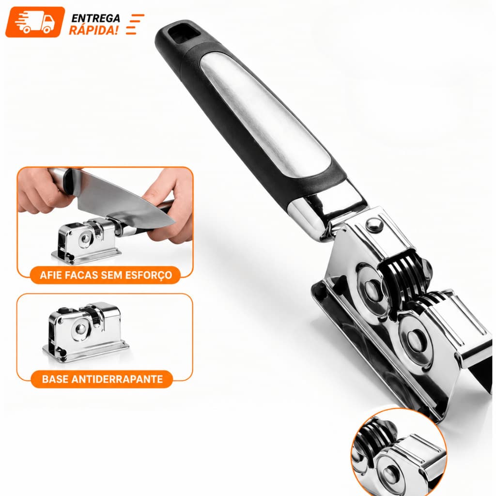 2 ou 1 Amolador Afiador De Facas Em Aço Inox Profissional Com 4 Afiadores Profissional Amolador Faca Tesoura