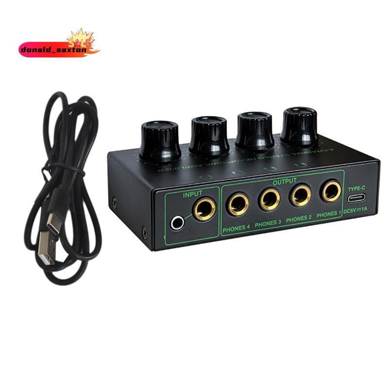 [Rápido D] Amplificador De Fone De Ouvido 4 Canais Áudio Estéreo De Baixo Ruído Profissional Para Mixer De Som PC Guitar