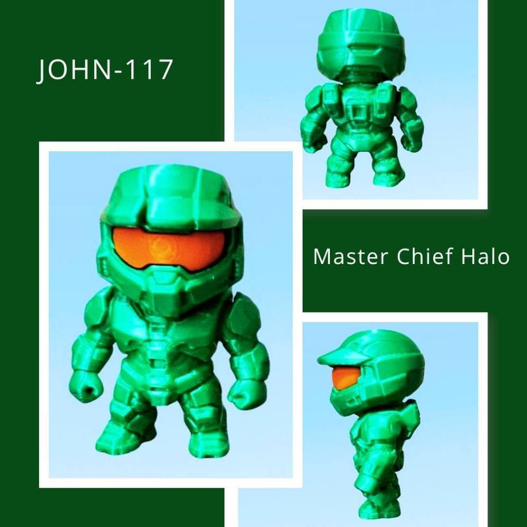 Mini John-117 Master Chief Halo Coleção Decoração Impressão 3D