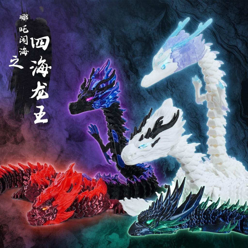 Impressão 3d Nezha cérebro quatro mar dragão rei artesanato ornamentos brinquedos conjunta móvel venda quente
