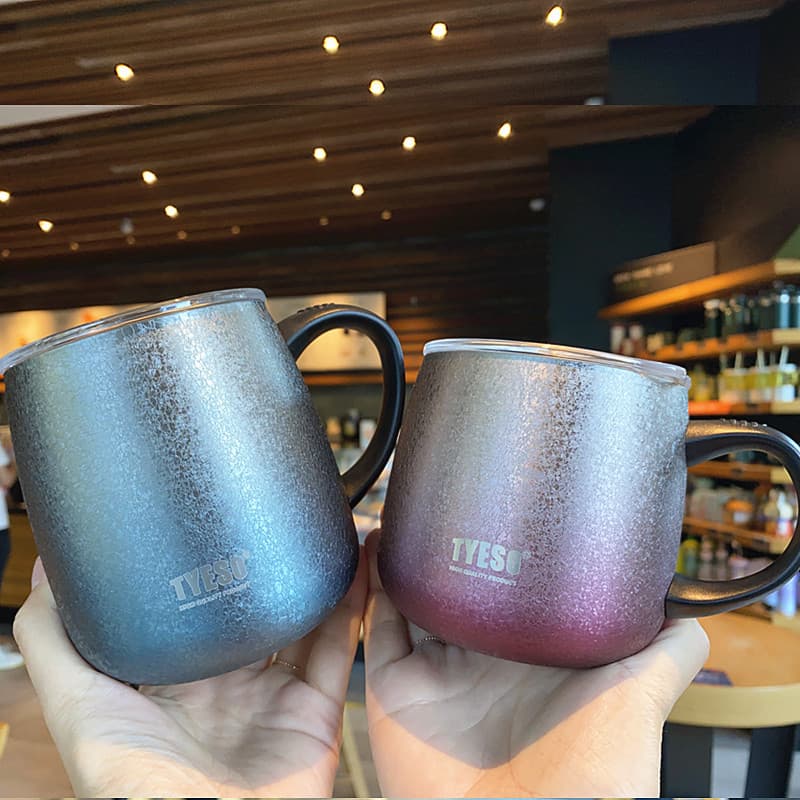 Caneca criativa de grande capacidade com tampa masculina 304 xícara de café de aço inoxidável simples feminino copo de á