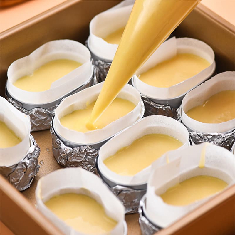 10 peças molde de Cheesecake meio cozido liga de alumínio bolo de abacaxi Mung feijão bolo biscoito Oval molde de cozime