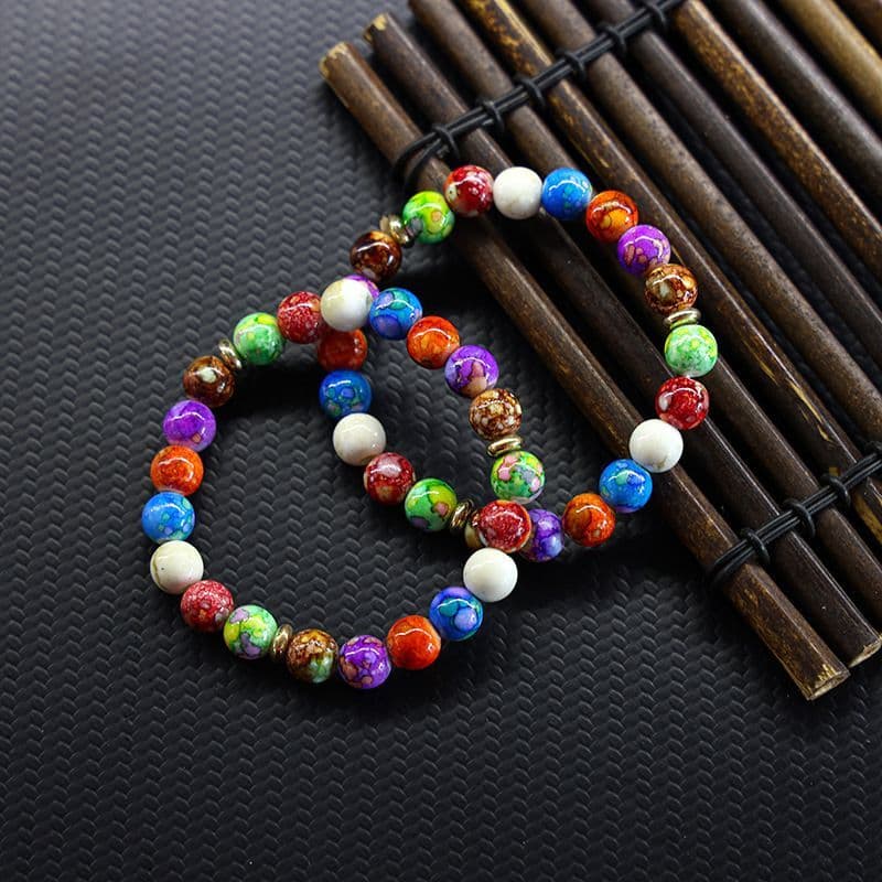 Venda quente contas de venda quente pulseira colorida Yoga equilíbrio energia frisado pulseira requintado transferência