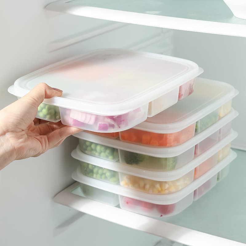 Caixa de armazenamento de alimentos para geladeira, usada para separar carne, legumes e especiarias, utensílios de cozin