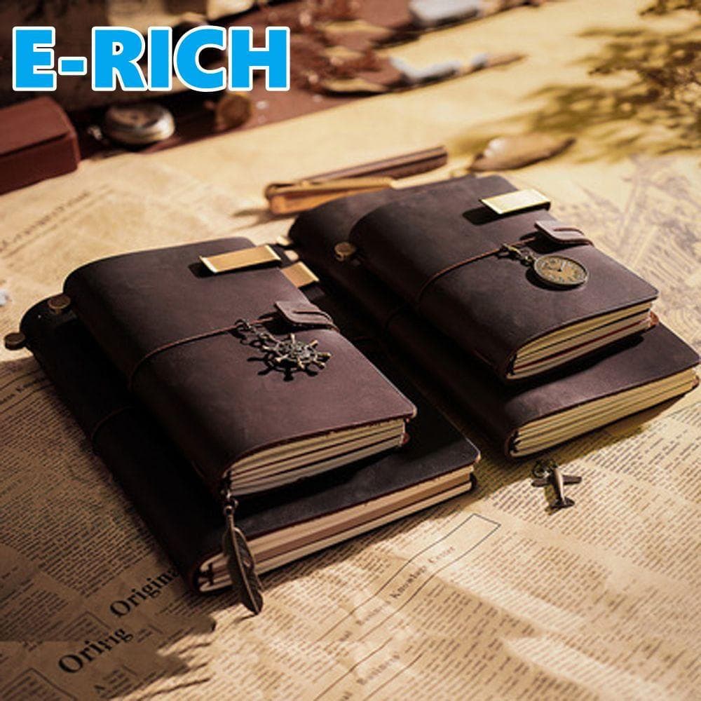 ERICH1 Caderno De Couro Feito À Mão , Papelaria , Diário , Viagem