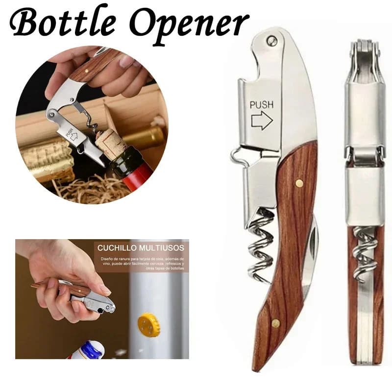 Conjunto de Abridor de Garrafas de Vinho Elétrico de Madeira, Ferramenta Automática para Vinho, Ideal para Festas e Pres