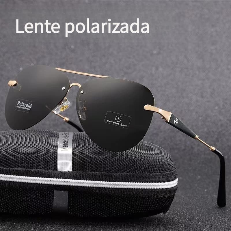 Novos Óculos De Sol Masculinos E Femininos Polarizados Aviador Moda retro Armação De Metal Condução UV400 Mercedes Benz