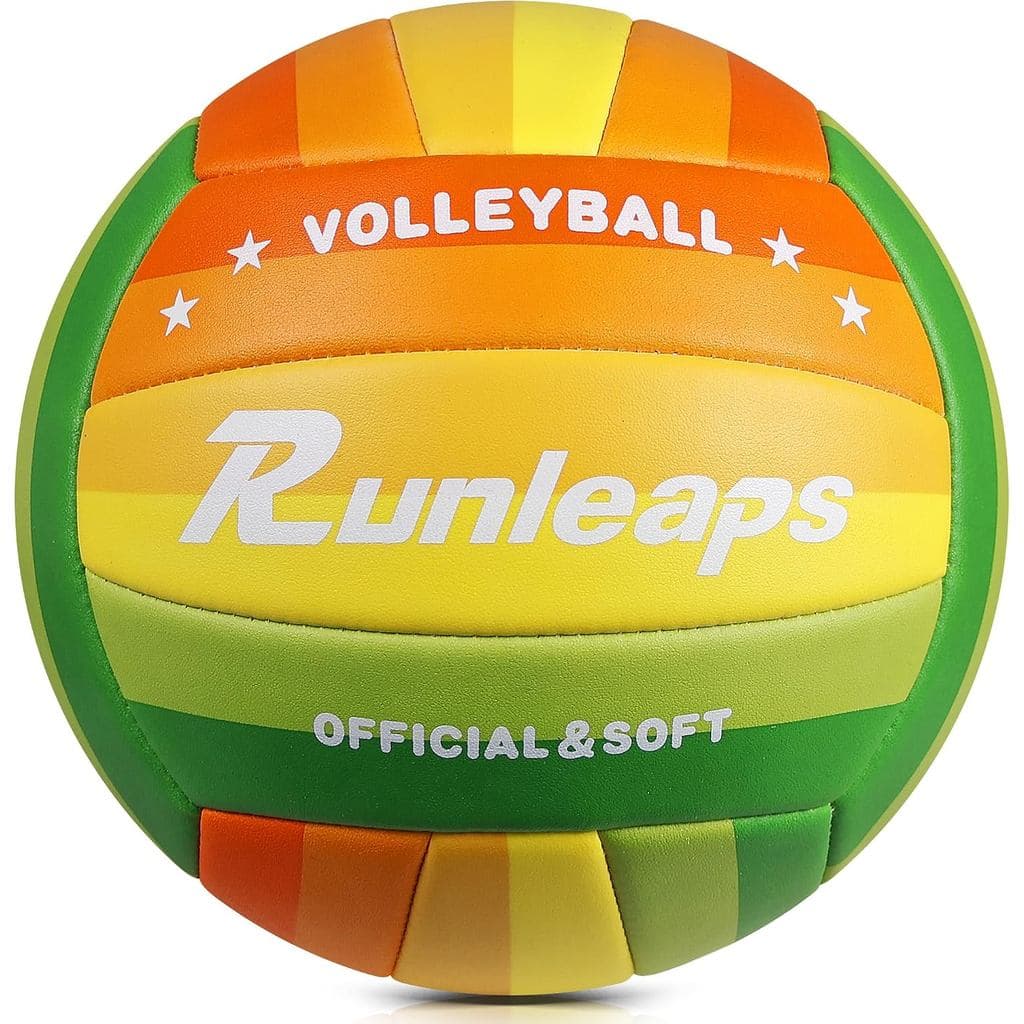 Bola de Vôlei de Praia Runleaps, Tamanho Oficial 5, Macia, Impermeável, para Esportes na Areia, Bola de PU para Uso Inte