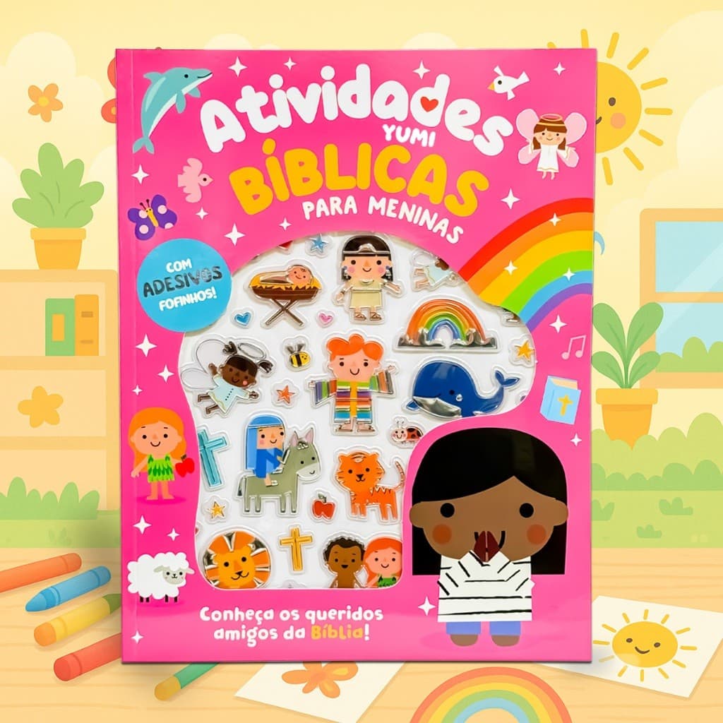 Livro De Colorir : Atividades Bíblicas Para Meninas | Com Adesivos Em Alto Relevo Desenhos Jogos E Exercícios P/ Criança