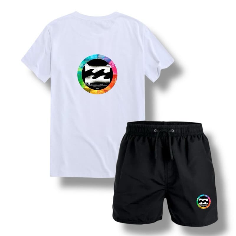 conjunto short bermuda + camiseta 100% algodão fio 30.1 leve dia dia
