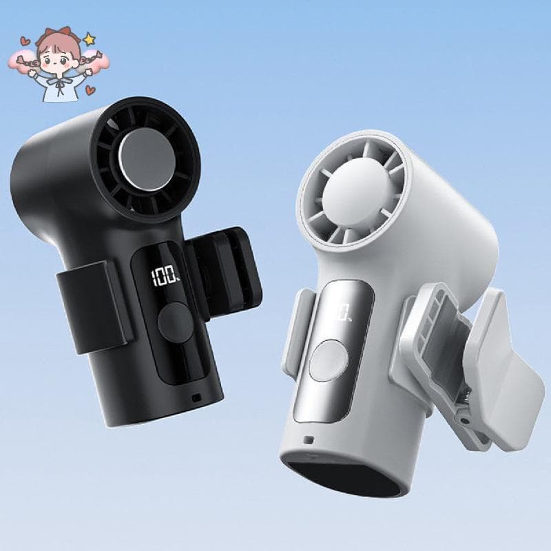 Ventilador Portátil Com Clipe Recarregável 3 Em 1 , Mini De Resfriamento Ajustável De 6 Velocidades Display LED , Braçad